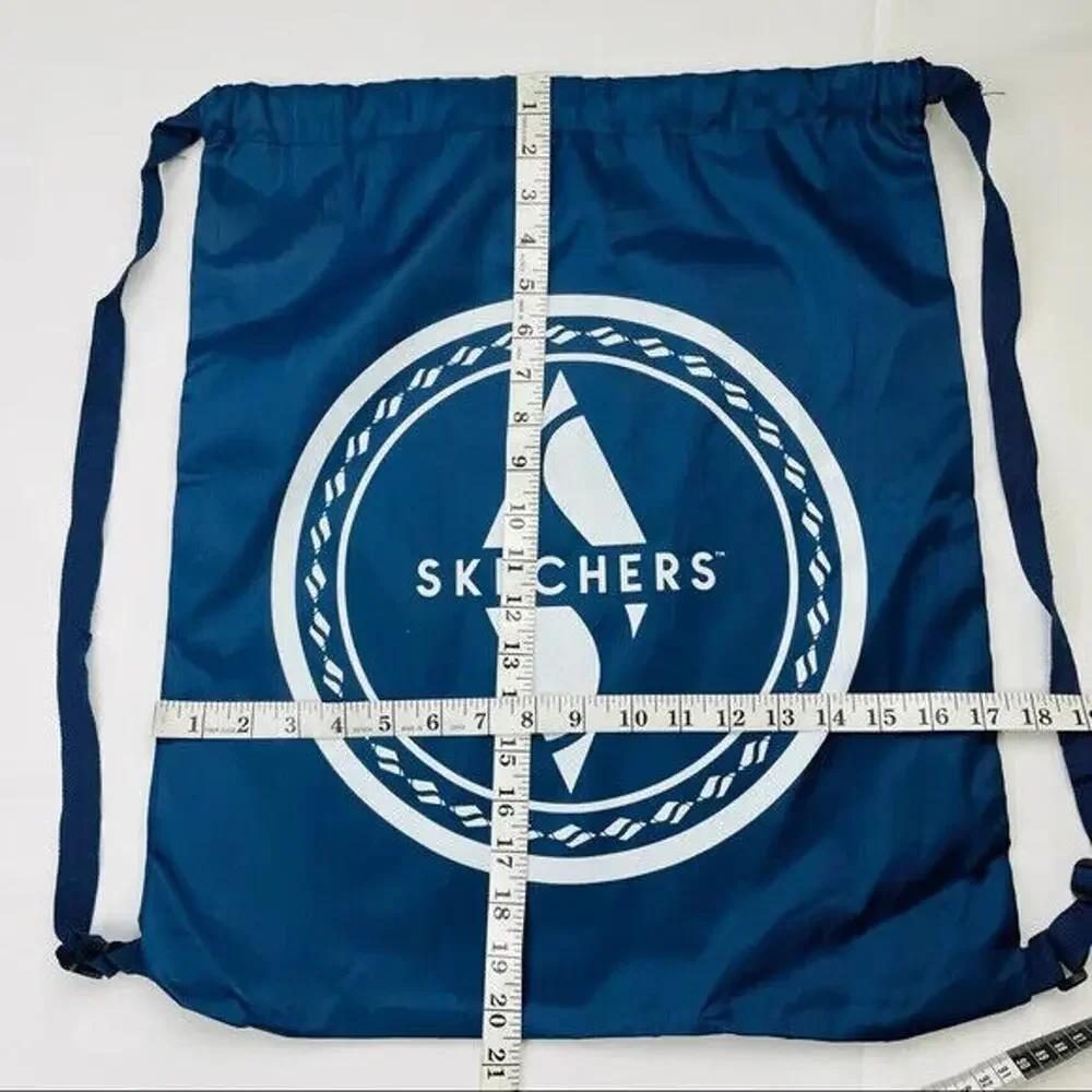Skecher's Logo Tote String Navy White Vinyl Back Bag